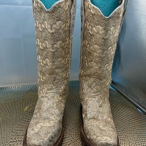 Tanner Mark women 7 glitter bridal boots